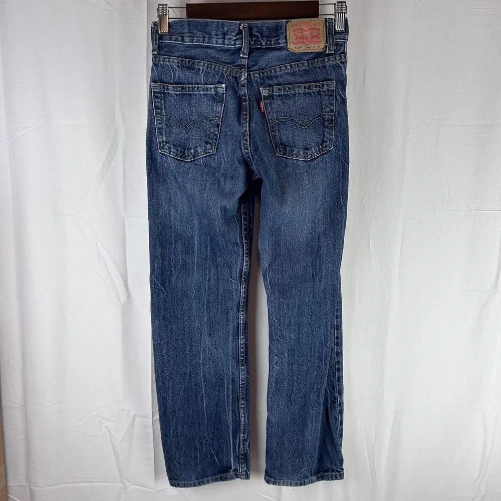 Levis 514 Jeans‎ Youth 14 Regular 27x27 Blue Medium Wash Straight Cotton Denim